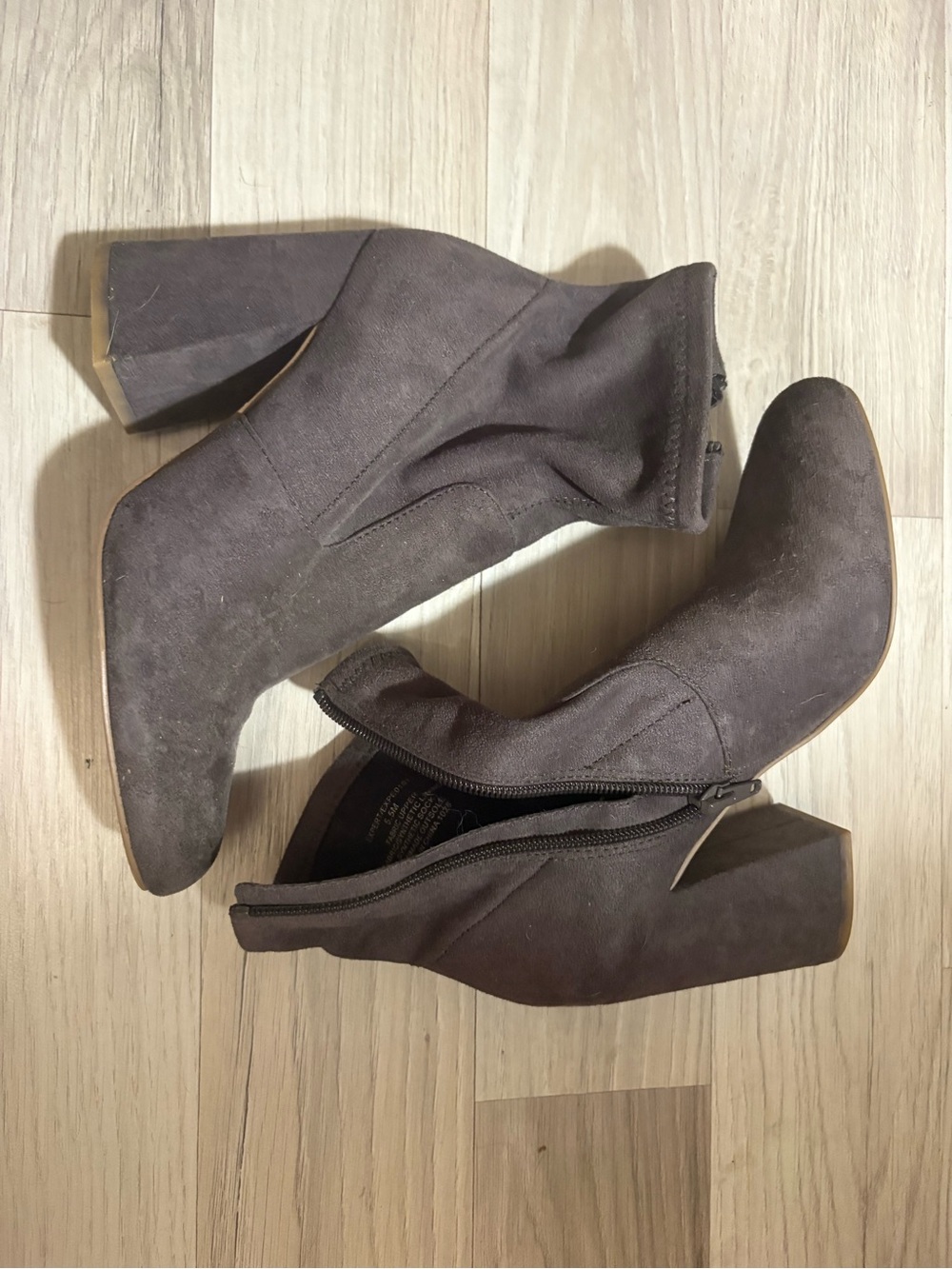 Women's Steve Madden Suede Chunky Heel Ankle Boots - Dark Grey